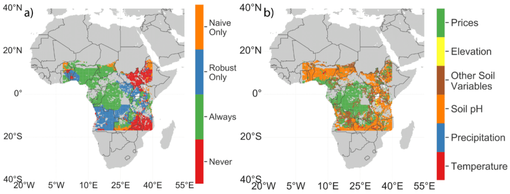 Africa map annotating rainfall