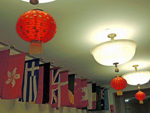 Lanterns decorated the Darden Classroom Building hallways all day. 
