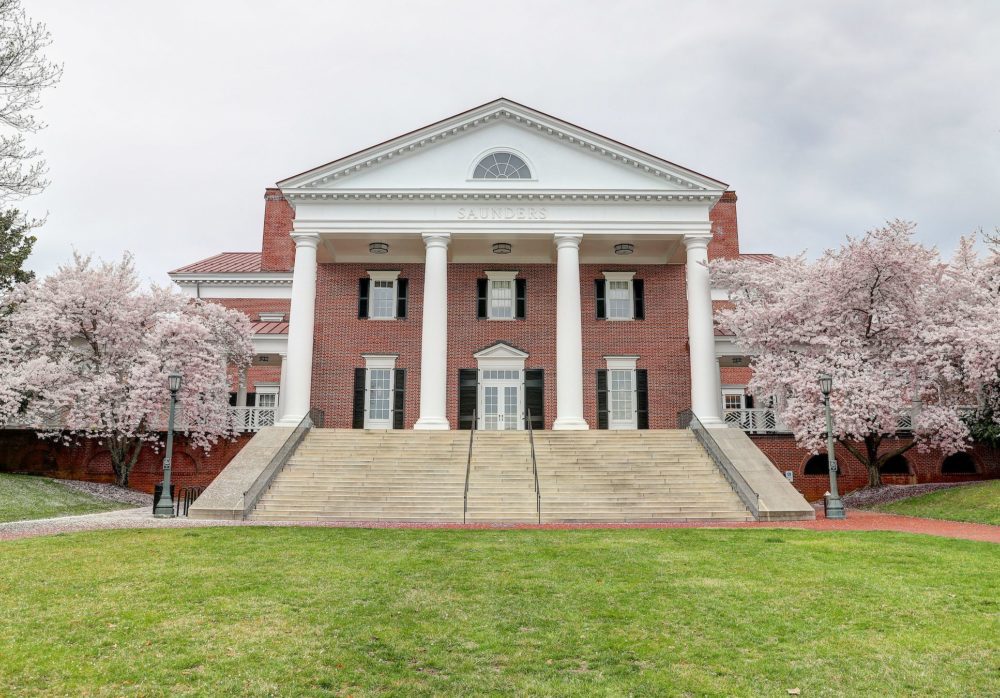 The Darden building during Spring