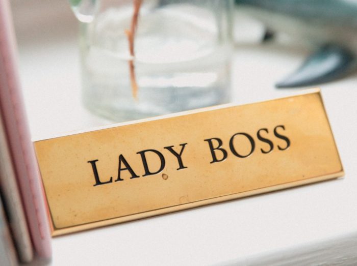A tag saying Lady Boss