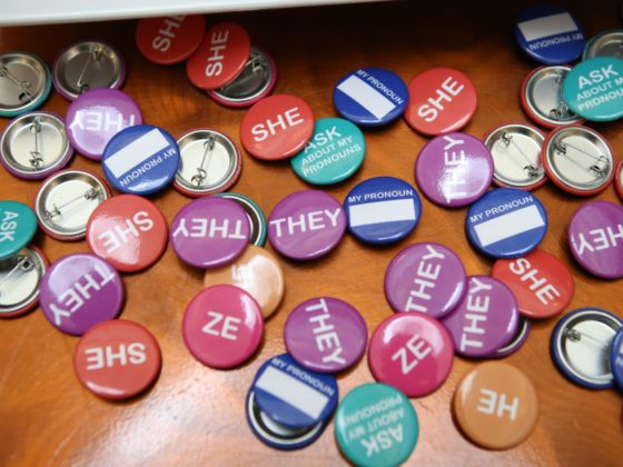 Pronoun Buttons on Table