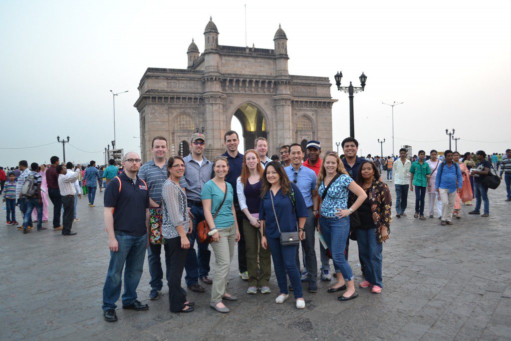 GEMBA students in front of the Gateway to India in Mumbai 