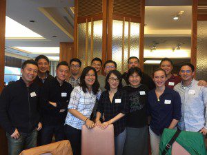 Current Darden students and alumni met up for dinner in Taiwan. 