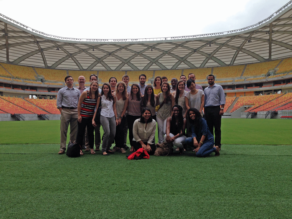 2015 Global Business Experience Students in Arena Amazonia in Manaus